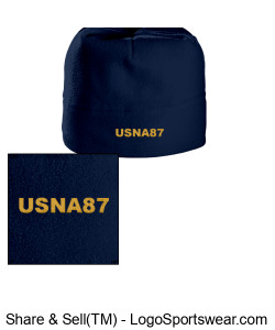 Navy USNA87 Beanie Design Zoom
